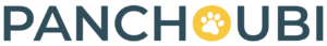 Le logo simplifié de Panchoubi, salle de crossfit à fougères. le logo comprend le texte panchoubi ou le o est remplacé par une empreinte de patte de chat